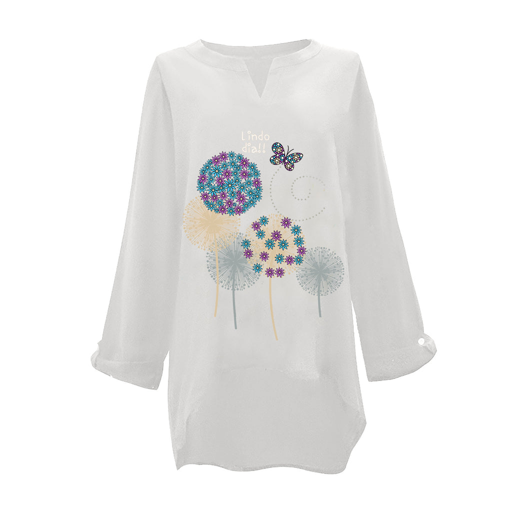 [W-Ropa] 2022 Primavera Casual Urban Casual Mujer Algodón Cuello En V Camisa De Talla Grande