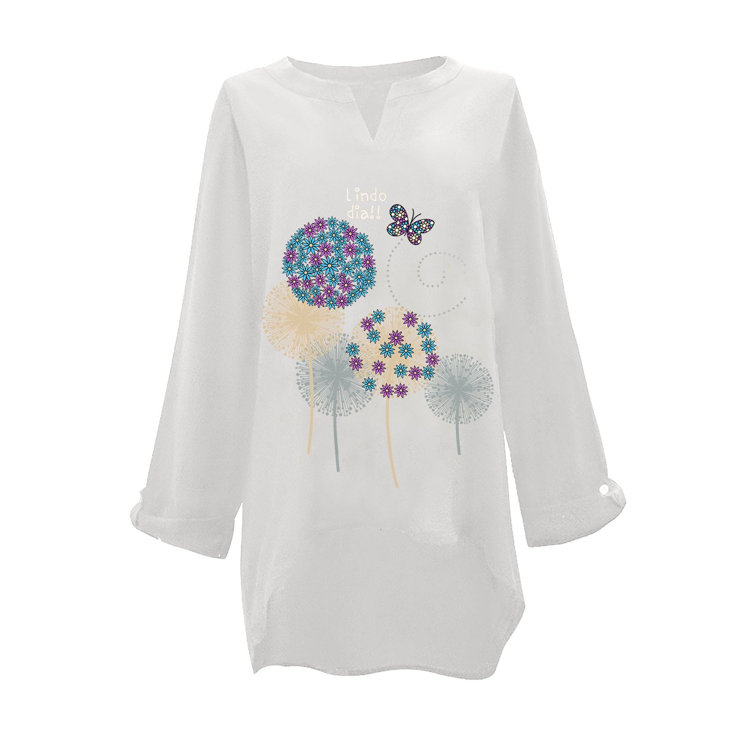 [W-Ropa] 2022 Primavera Casual Urban Casual Mujer Algodón Cuello En V Camisa De Talla Grande