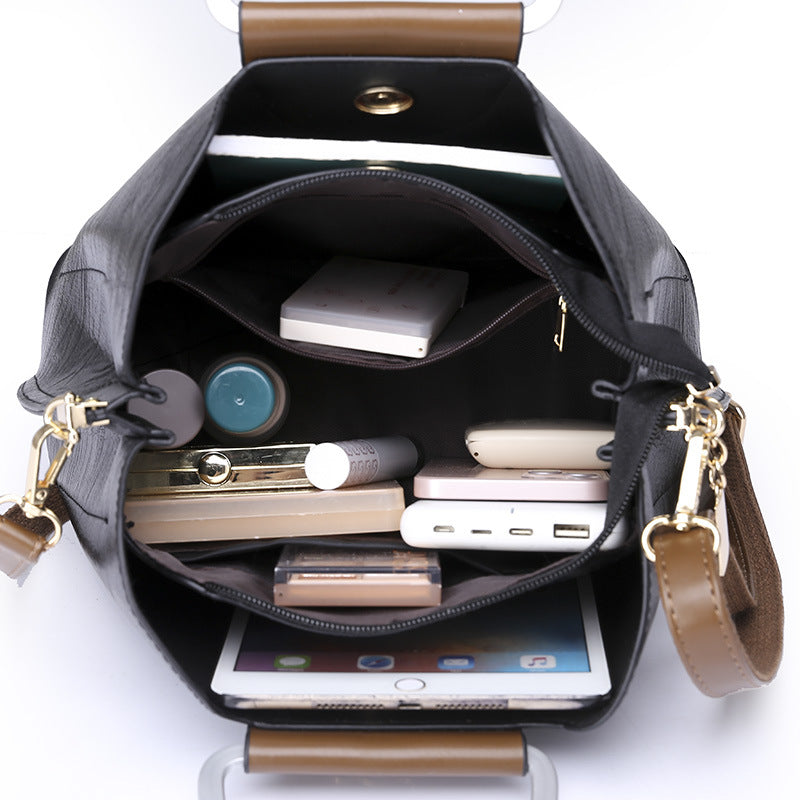 [W-Bolso] Bolso Bandolera Con Textura De Cuero Suave De PU