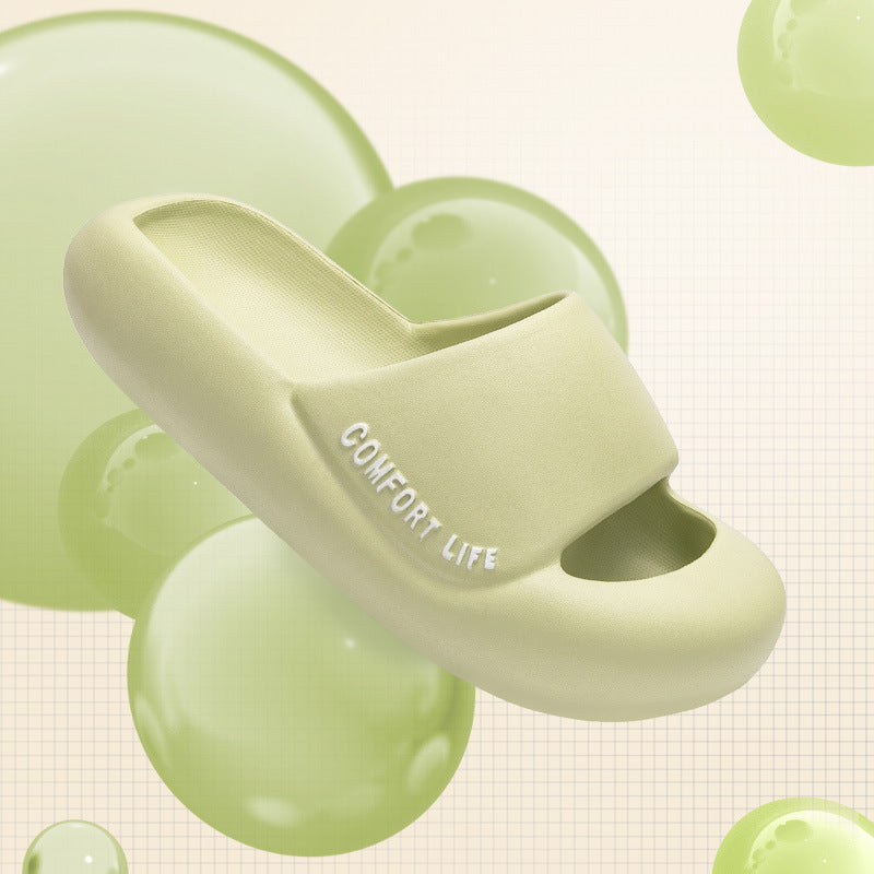 [W-Zapato] Sandalias Y Pantuflas Baotou Pisan Mierda Parte Inferior Gruesa Casa Interior Parejas Antideslizante Mudo Zapatillas Anticolisión