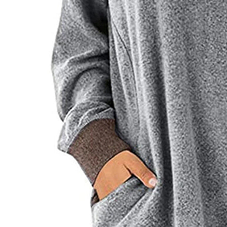 Street Hipster Holgada Solapa Europea Y Americana Parejas De Cobertura Suéter De Color Sólido