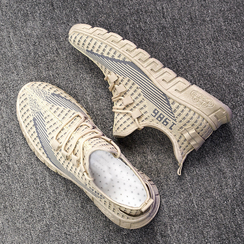 [M-Zapato] Zapatos Casuales Transpirables Tejidos Con Mosca Para Hombres Zapatos De Malla