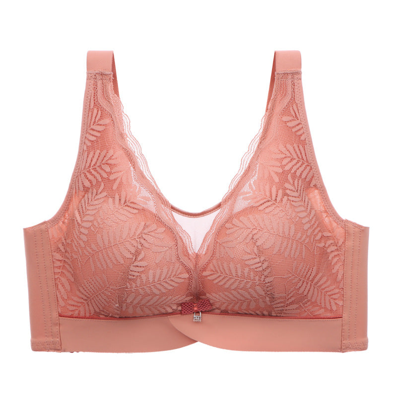 2022 Reunión Sin Anillo De Acero Sujetador De Encaje Transpirable Recibir Pecho Lateral Cómoda Ropa Interior Ajustable