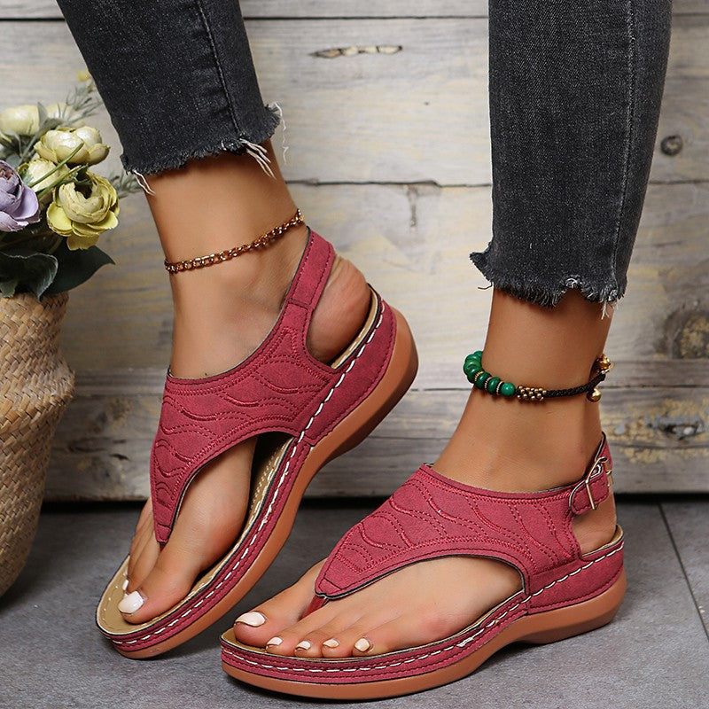 [W-Zapato] Sandalias De Tiras Estilo Romano Para Mujer