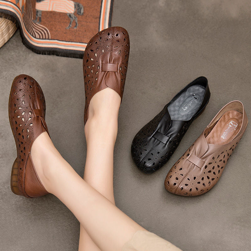 [W-Zapato] Zapatos De Cuero Ahuecados