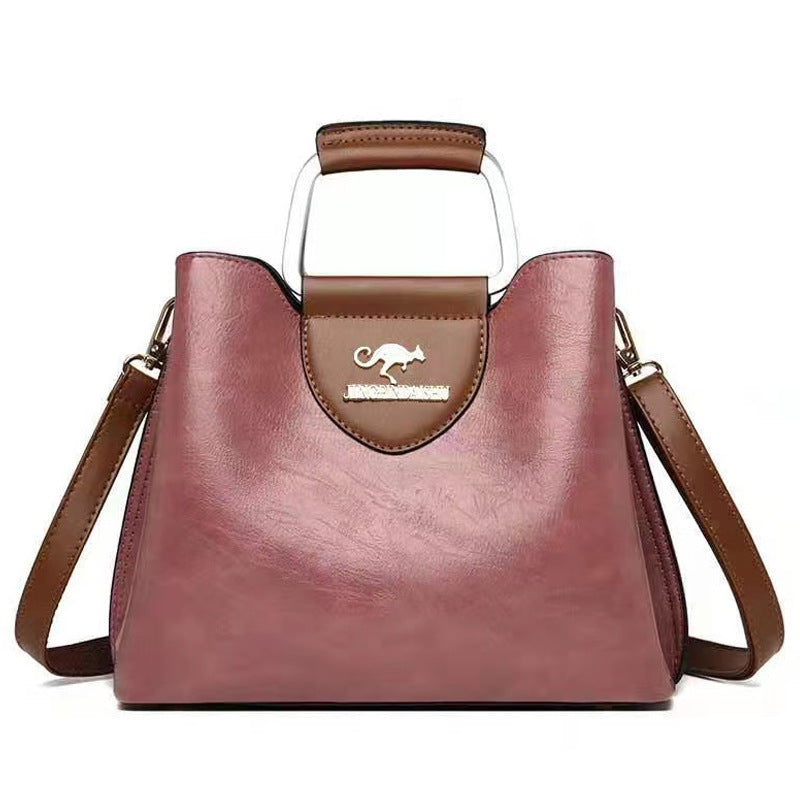 [W-Bolso] Bolso Bandolera Con Textura De Cuero Suave De PU