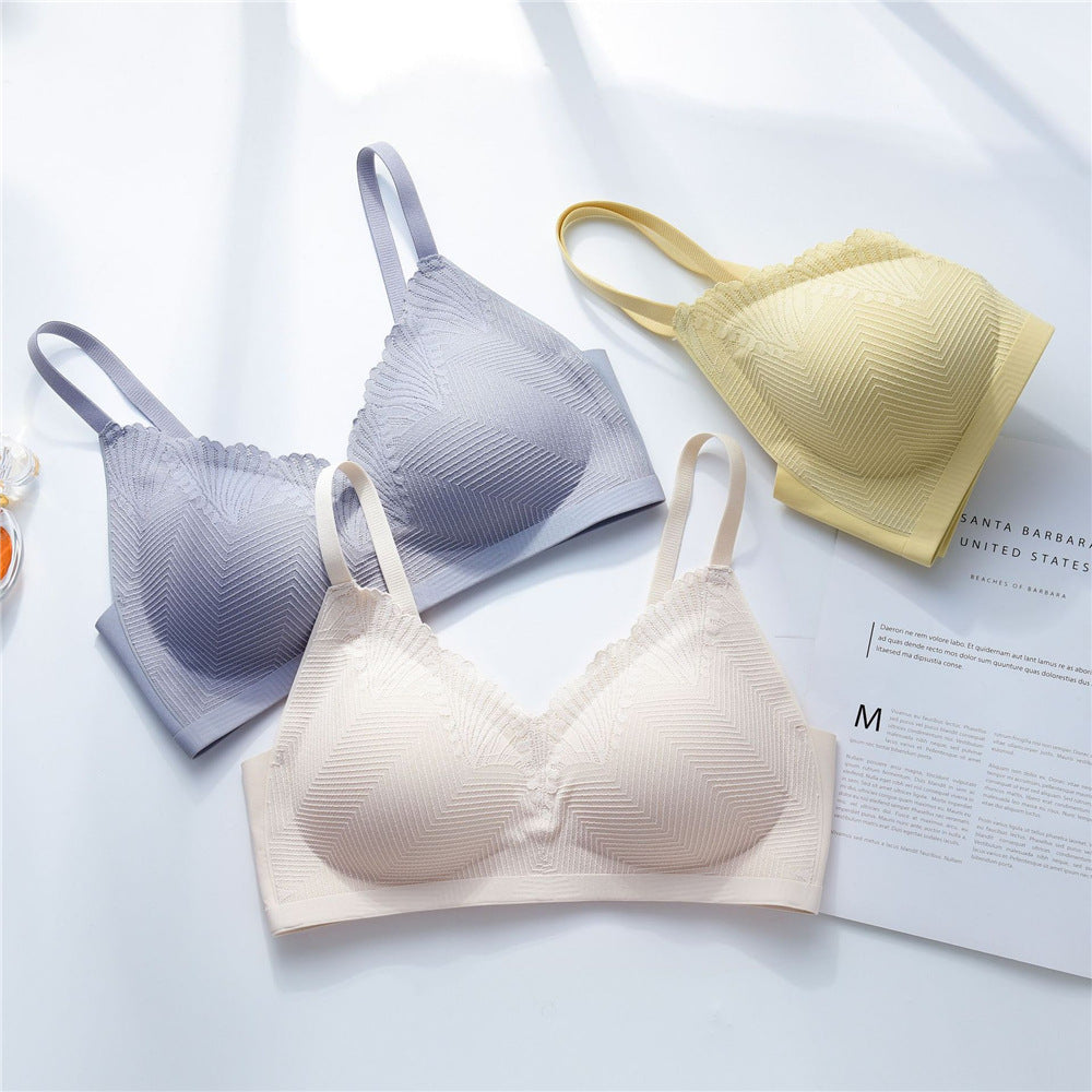 [W-Ropa Interior] Ropa Interior Push Up De Encaje Sin Costuras De Látex