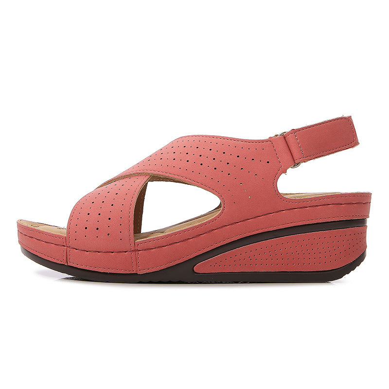 Zapatos De Playa Con Cordones De Velcro Con Tacón De Cuña