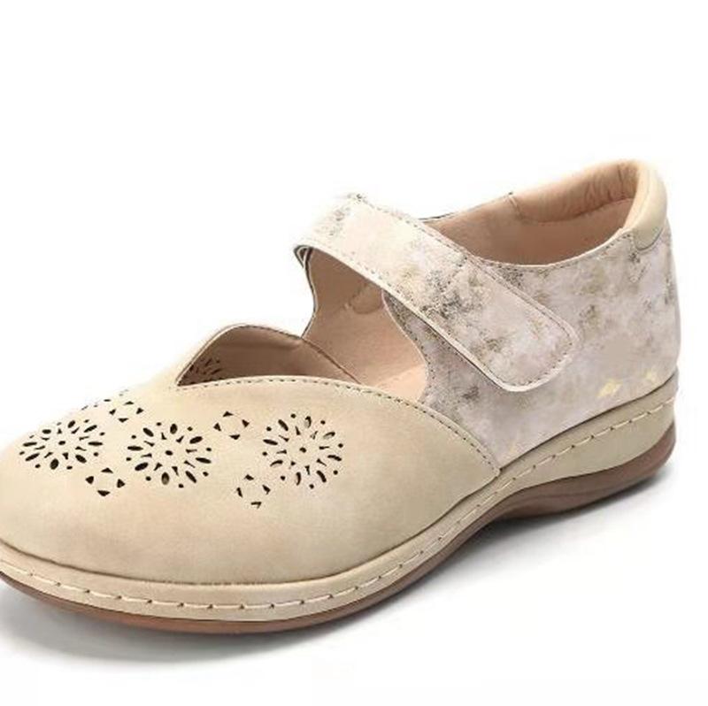 Sandalias hueco color sólido retro Europa y América