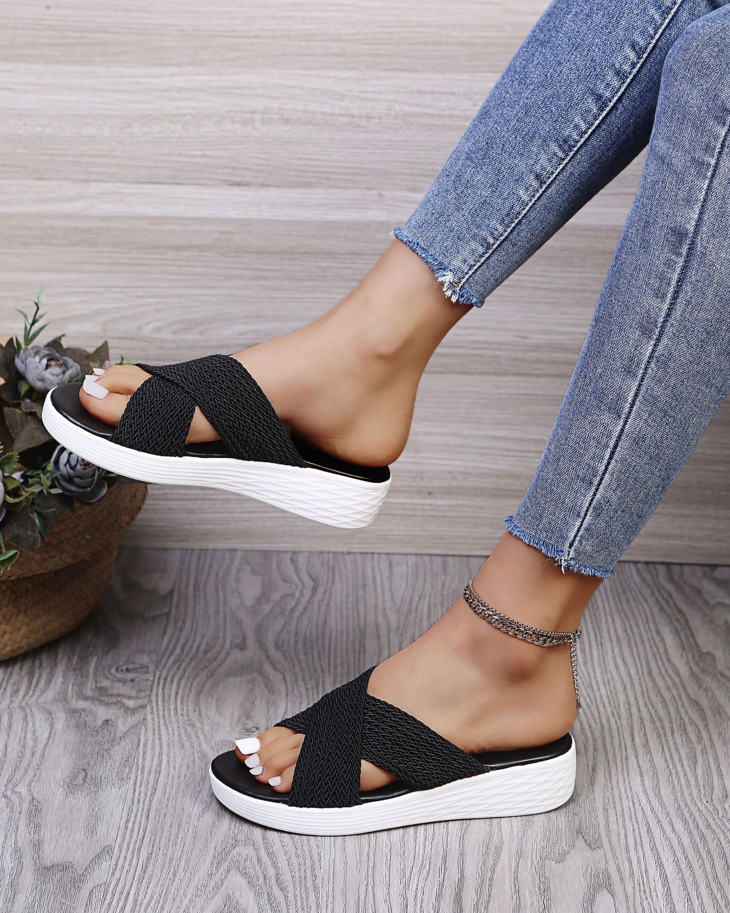 Zapatillas cruzadas suaves