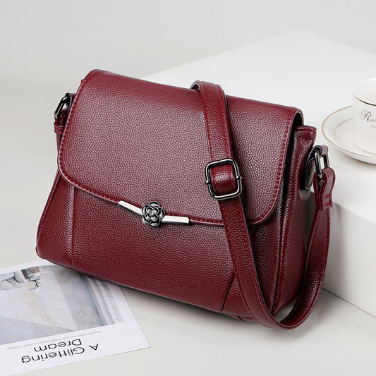 [W-Bolso] Bolso De Cuero Suave Bolso Cruzado Bolso De Hombro Simple