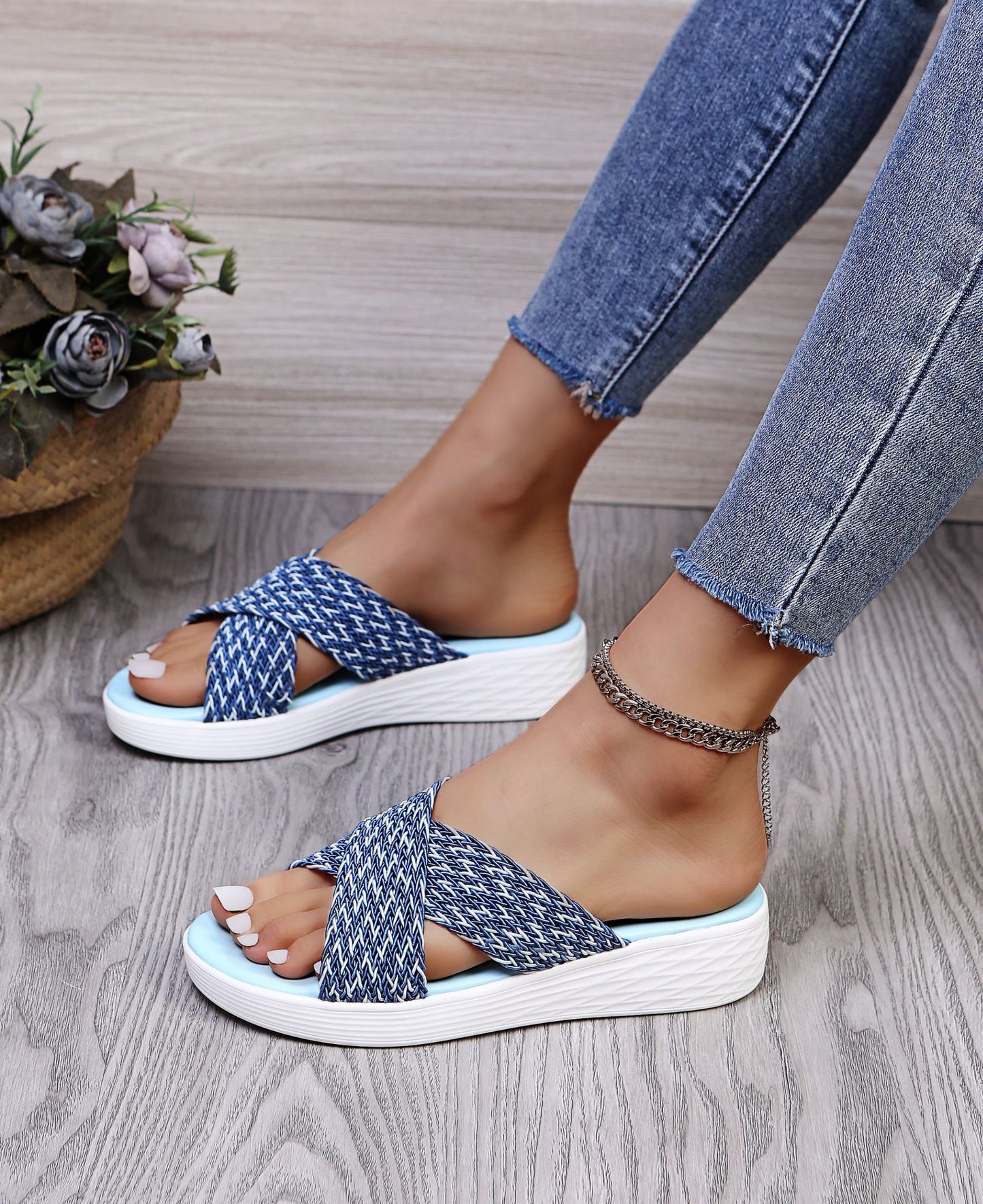 Zapatillas cruzadas suaves