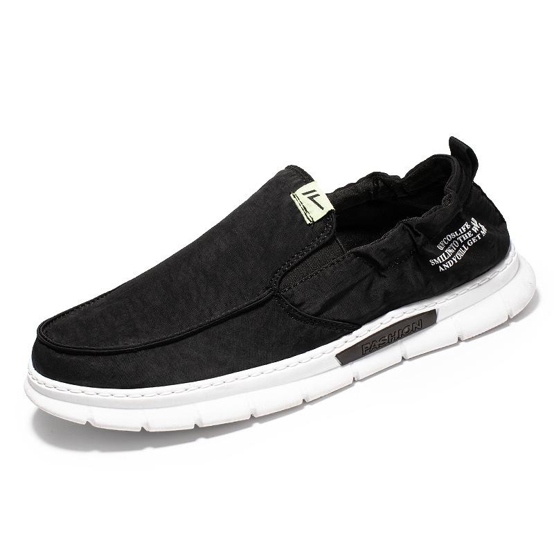 老北京布鞋男2021夏季新款透气雨伞布鞋潮流休闲一脚蹬懒人健步鞋