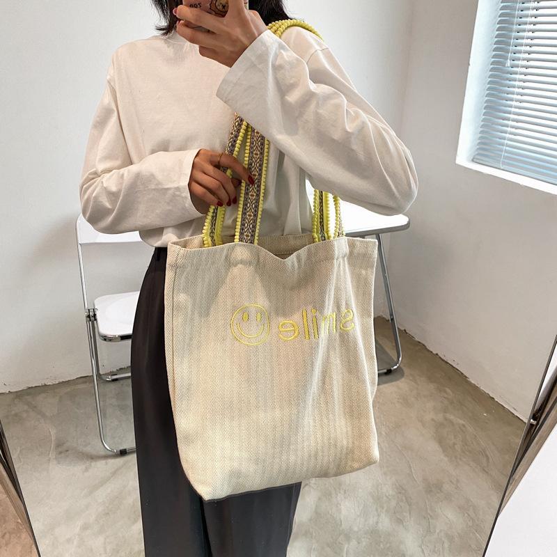 Bolso De Hombro De Lona De Gran Capacidad