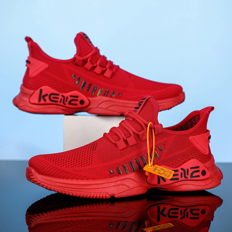 Zapatos Casuales Para Hombres Zapatos Deportivos Zapatos Para Correr Transpirables Tejidos Con Mosca