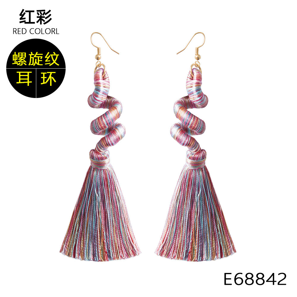 Pendientes De Borla Hechos A Mano, Pendientes Largos De Estilo étnico Retro Europeo Y Americano Para Mujer, Pendientes Personalizados Bohemios, Joyería