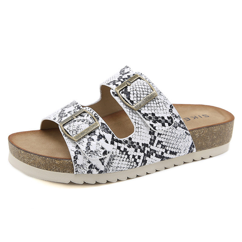 Zapatos De Playa Caseros Antideslizantes Cómodos Con Estampado De Serpiente
