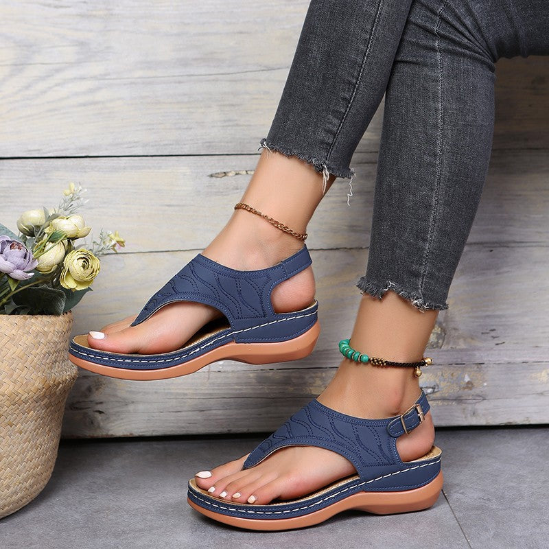 [W-Zapato] Sandalias De Tiras Estilo Romano Para Mujer