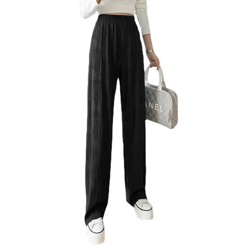 [W-Ropa] Pantalones De Pernera Ancha Con Relieve Water Ripple Water