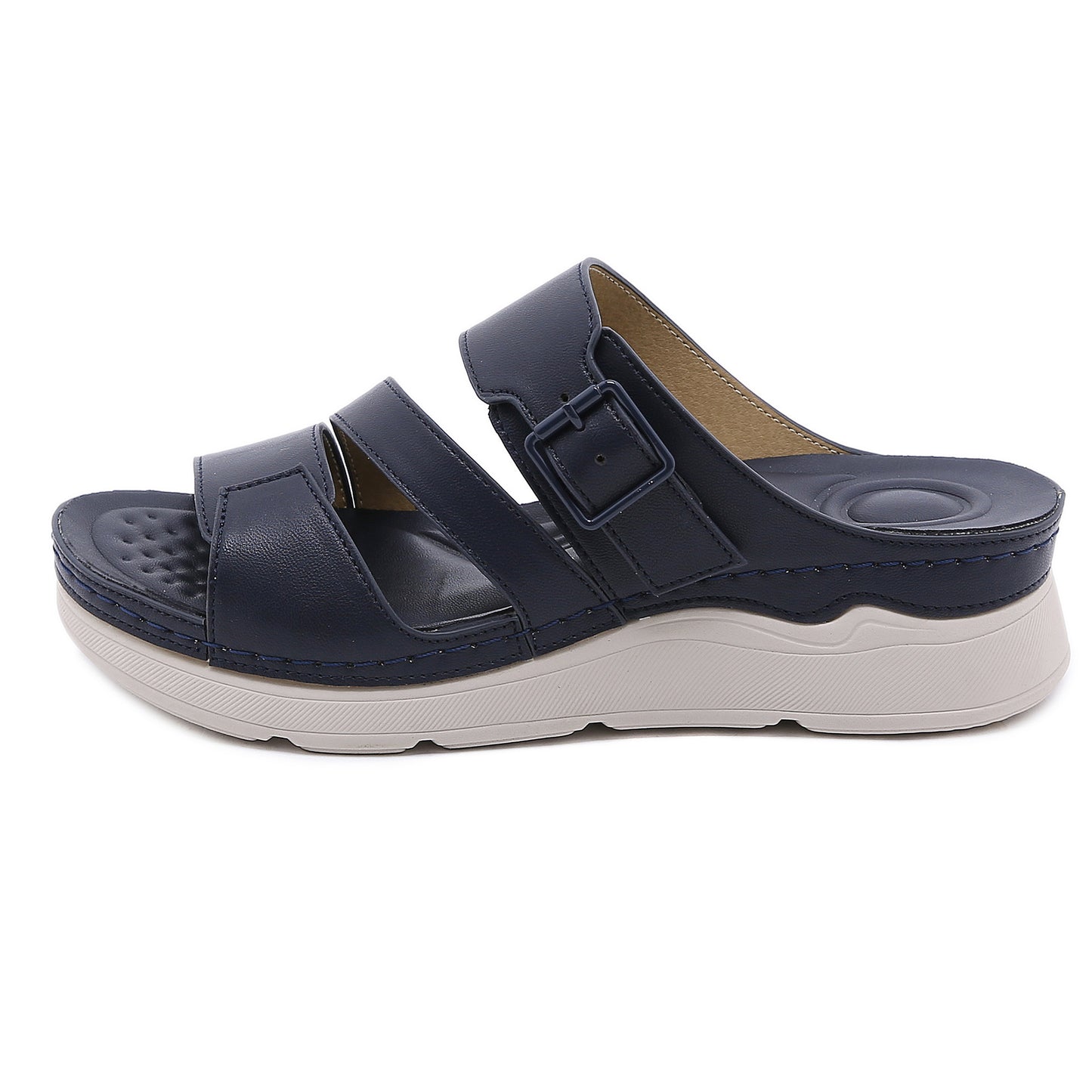 Zapatos De Mujer De Punta Redonda Simple De Tacón De Cuña Antideslizante Liviano