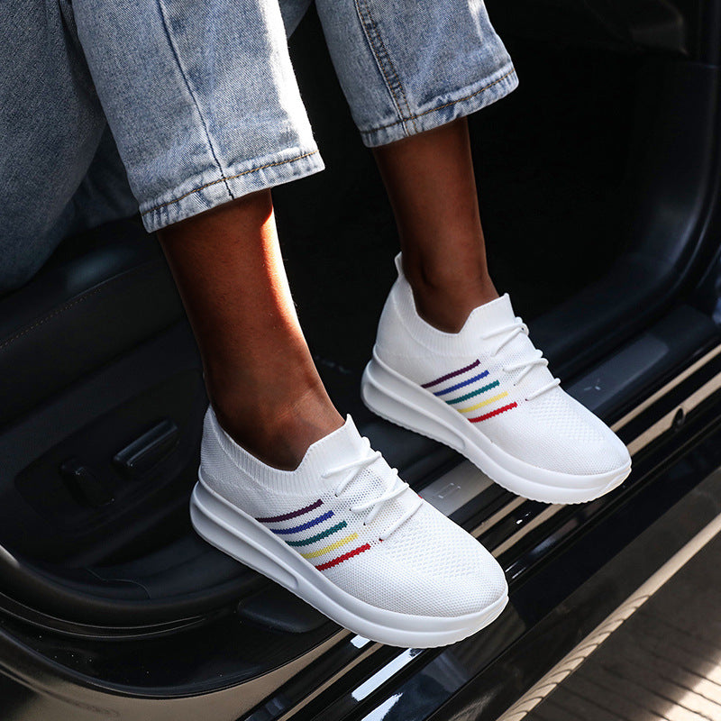 Zapatos de mujer casual de malla tejida voladora