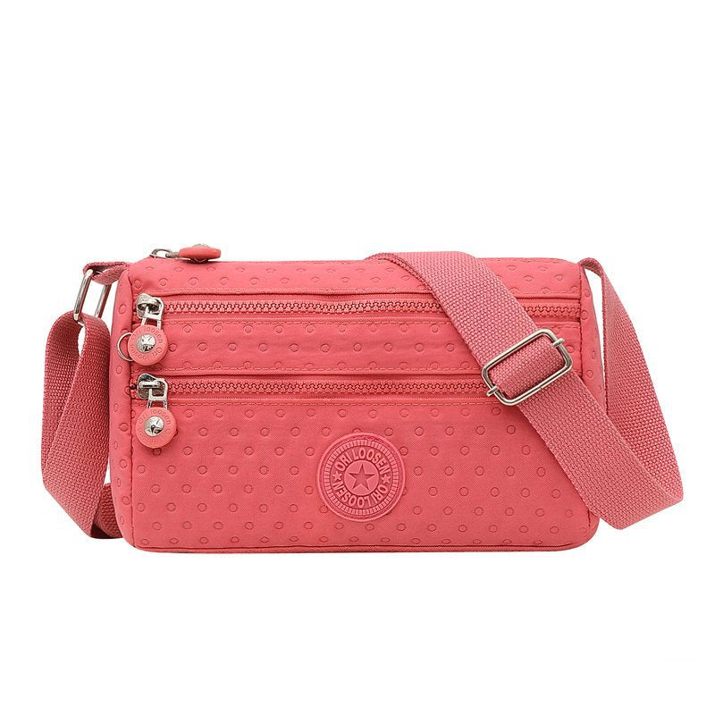 [W-Bolso] Bolso De Hombro De Mujer Casual Oxford Tela Diagonal Bolsa De Varios Compartimentos