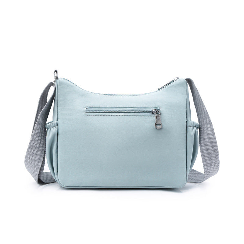 [W-Bolso] Bolso Bandolera Informal Con Cremallera Múltiple Bolso De Hombro Impermeable De Gran Capacidad