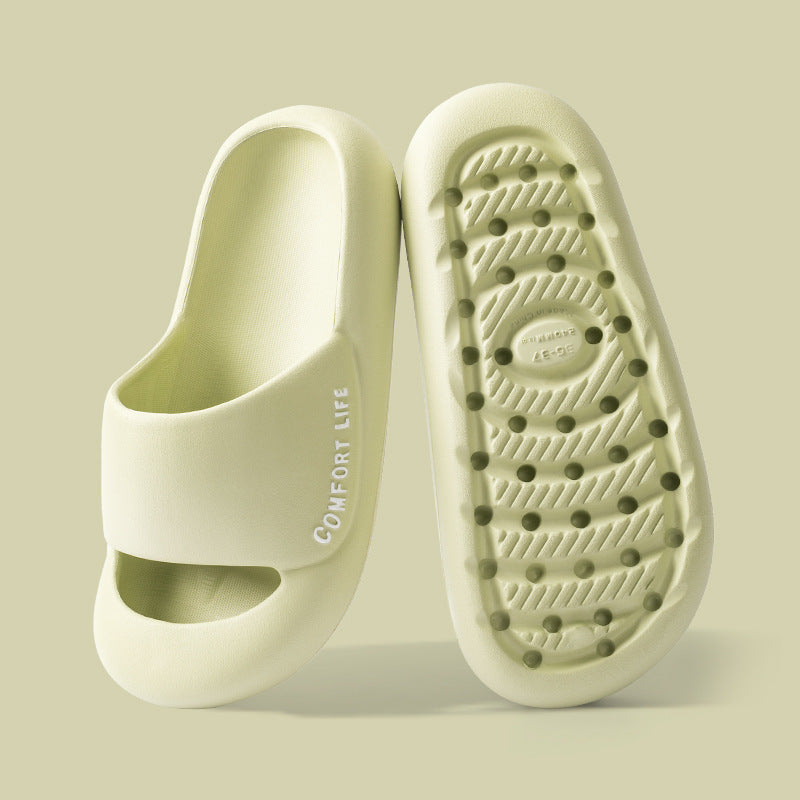 [W-Zapato] Sandalias Y Pantuflas Baotou Pisan Mierda Parte Inferior Gruesa Casa Interior Parejas Antideslizante Mudo Zapatillas Anticolisión