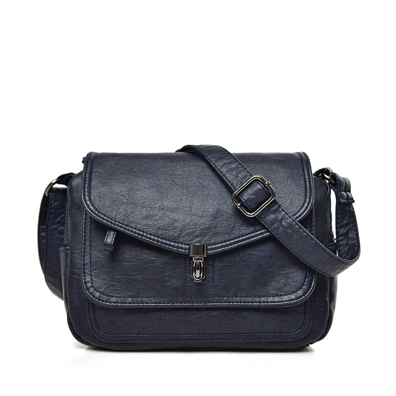 [W-Bolso] Temperamento Suave Cuero Popular Vintage Crossbody Bolsa