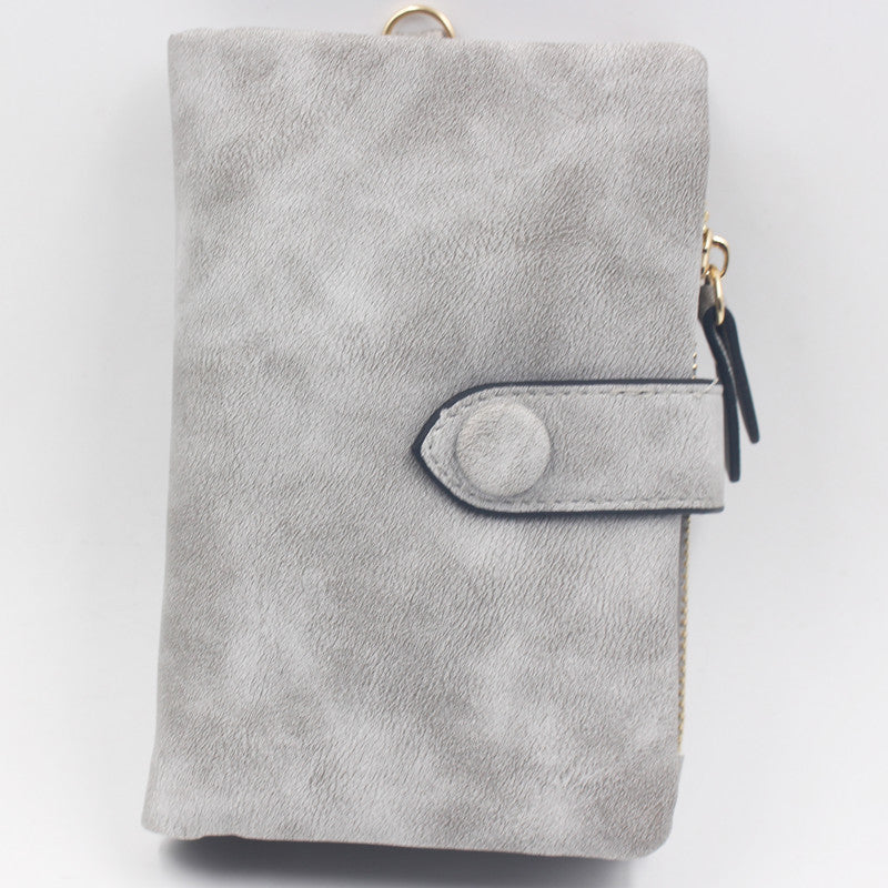 [W-Bolso] Cartera Pequeña De Piel Triple Para Mujer