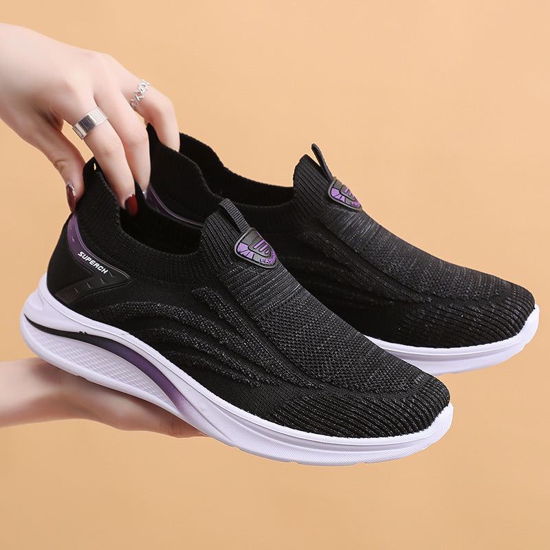 [W-Zapato] Zapatos De Tela Old Beijing Para Mujer, Zapatos Informales De Tacón Plano Con Punta Redonda Y Punta Redonda De Primavera Para Mujer