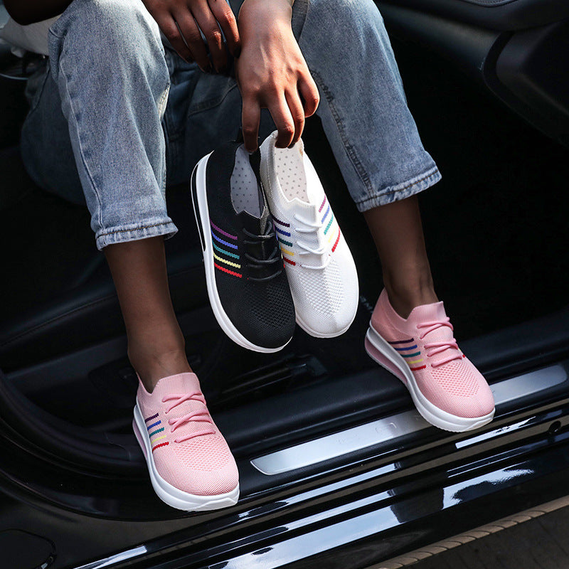 Zapatos de mujer casual de malla tejida voladora