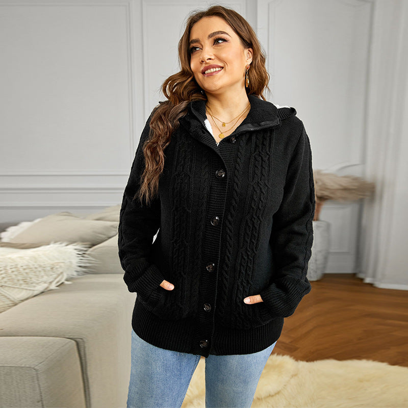 Suéter De Punto Para Mujer Cárdigan De Color Sólido Para Mujer Chaqueta Casual De Manga Larga Con Capucha