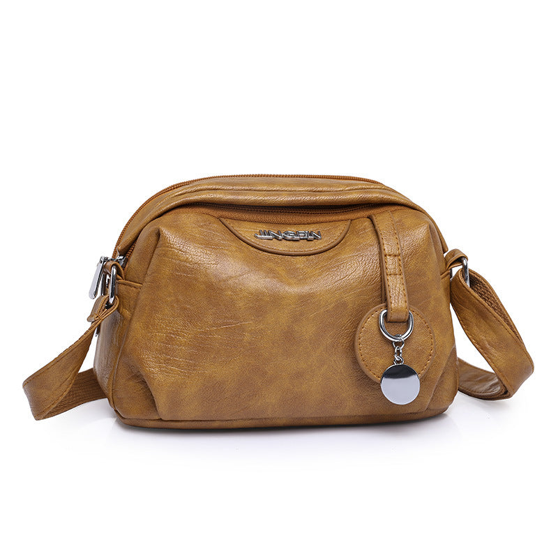 [W-Bolso] La Bolsa De Mensajero Con Textura De Cuero Suave De PU Está A La Moda Y Es Simple