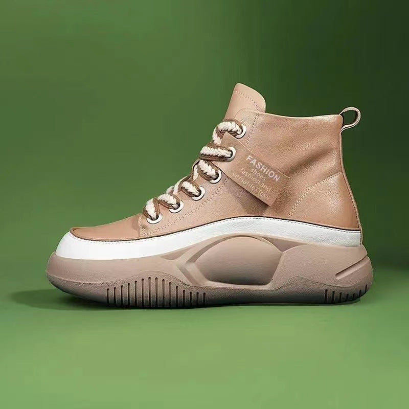 [W-Zapato] 2022 Retro Fondo Blando Fondo Grueso Zapatos Altos Para Las Mujeres