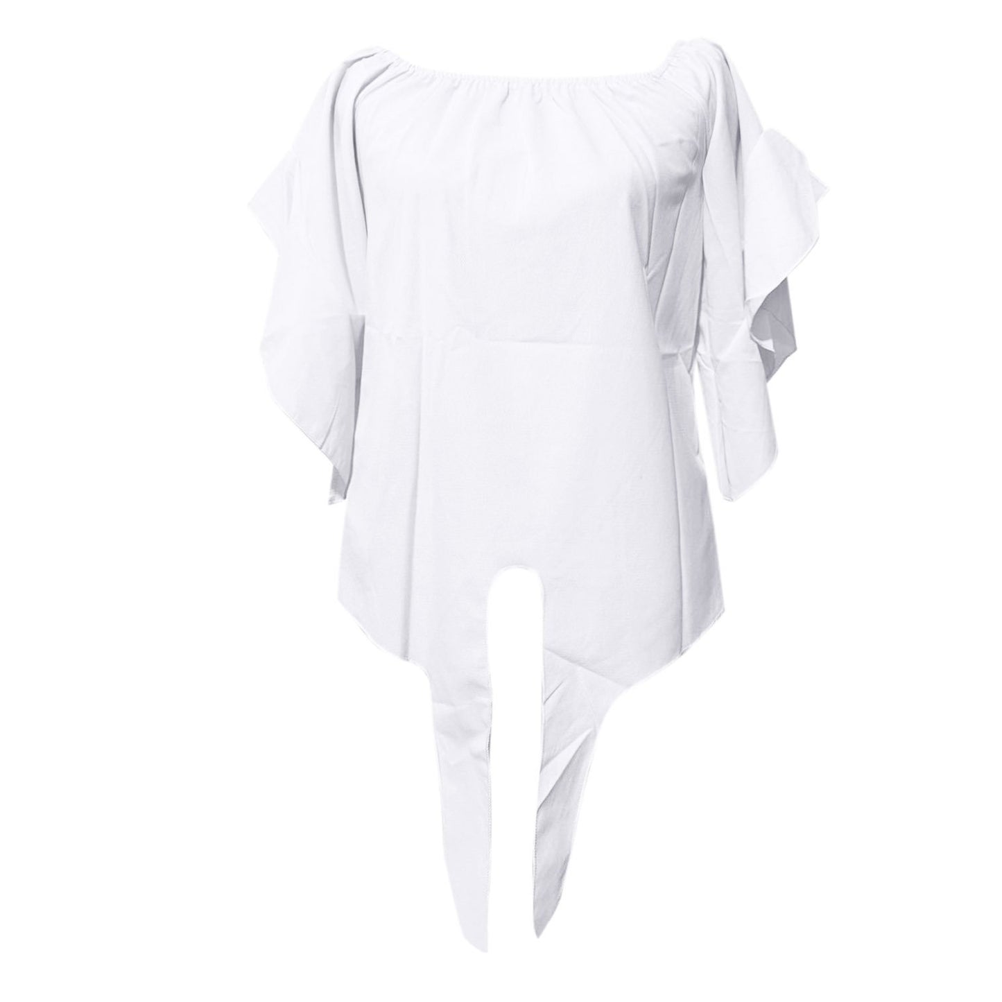 Camisa De Gasa Con Mangas Acampanadas Y Hombros Descubiertos