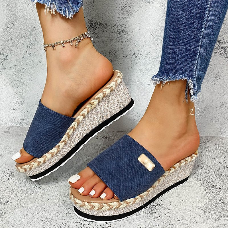 Sandalias de cuña de talla grande para mujer