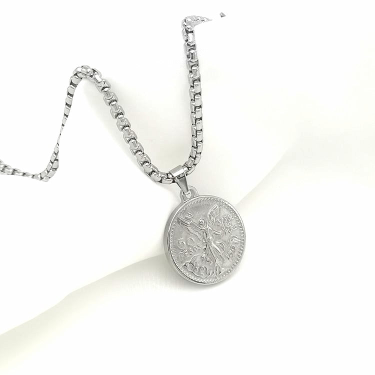Colgante De Moneda Conmemorativa De Proporción 50 Colgante En Relieve De Doble Cara Retro De Moda Dominante