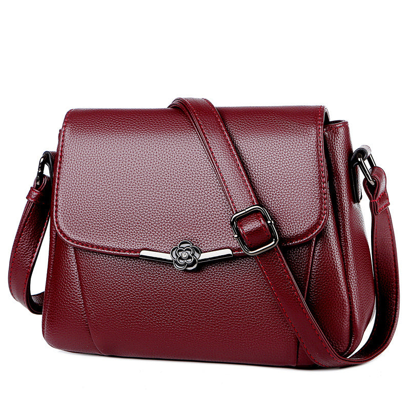 [W-Bolso] Bolso De Cuero Suave Bolso Cruzado Bolso De Hombro Simple