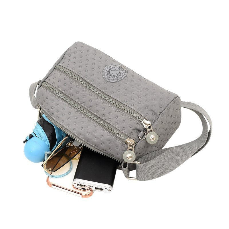 [W-Bolso] Bolso De Hombro De Mujer Casual Oxford Tela Diagonal Bolsa De Varios Compartimentos