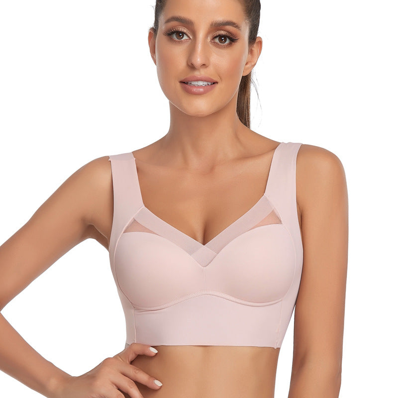 [W-Ropa Interior] Sujetador De Talla Grande, Chaleco De Copa Completa, Sujetador Transpirable