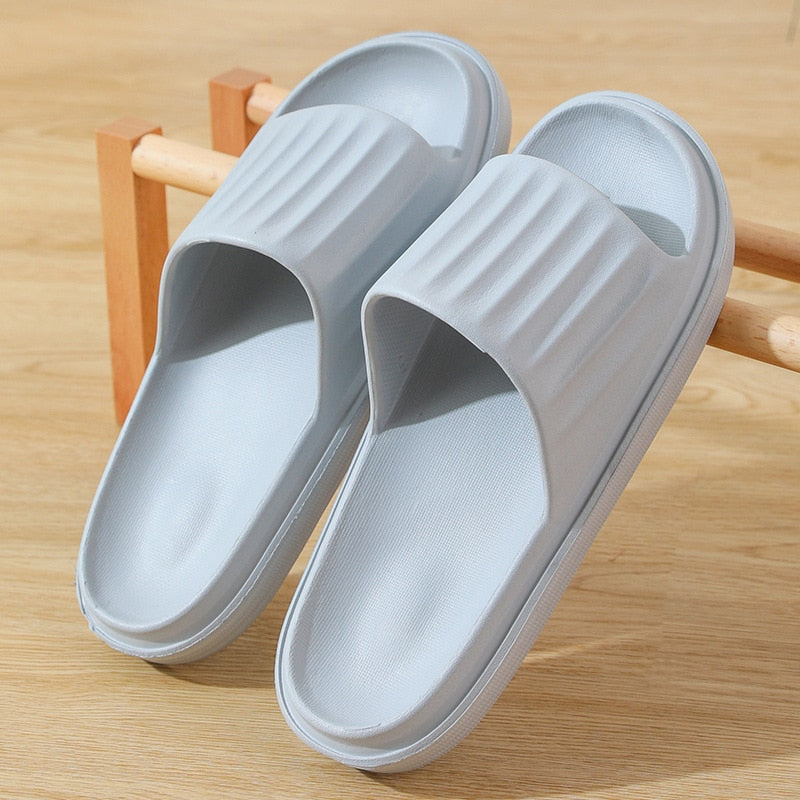 [W-Zapato] 2022 Zapatillas De Baño Con Plataforma Gruesa Para Mujer, Chanclas Antideslizantes Con Suela Blanda De EVA Para Interiores