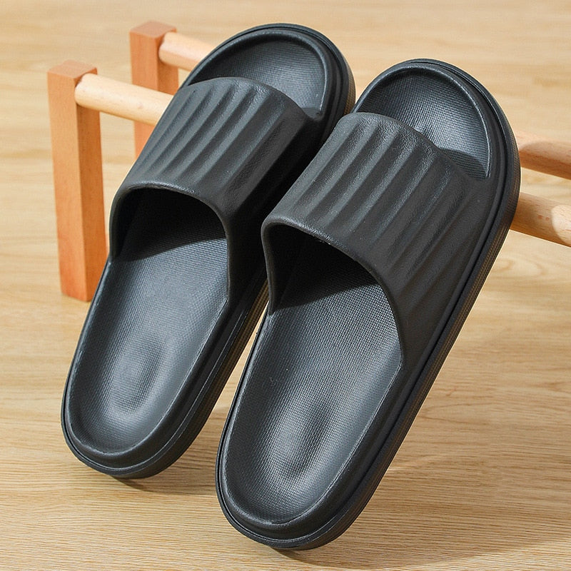 [W-Zapato] 2022 Zapatillas De Baño Con Plataforma Gruesa Para Mujer, Chanclas Antideslizantes Con Suela Blanda De EVA Para Interiores