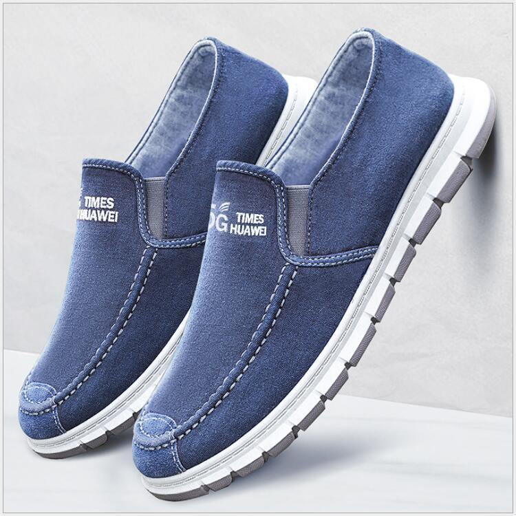 Hombre Comfy Soft Sole Casaul Zapatos de lona transpirables sin cordones - MXbueno