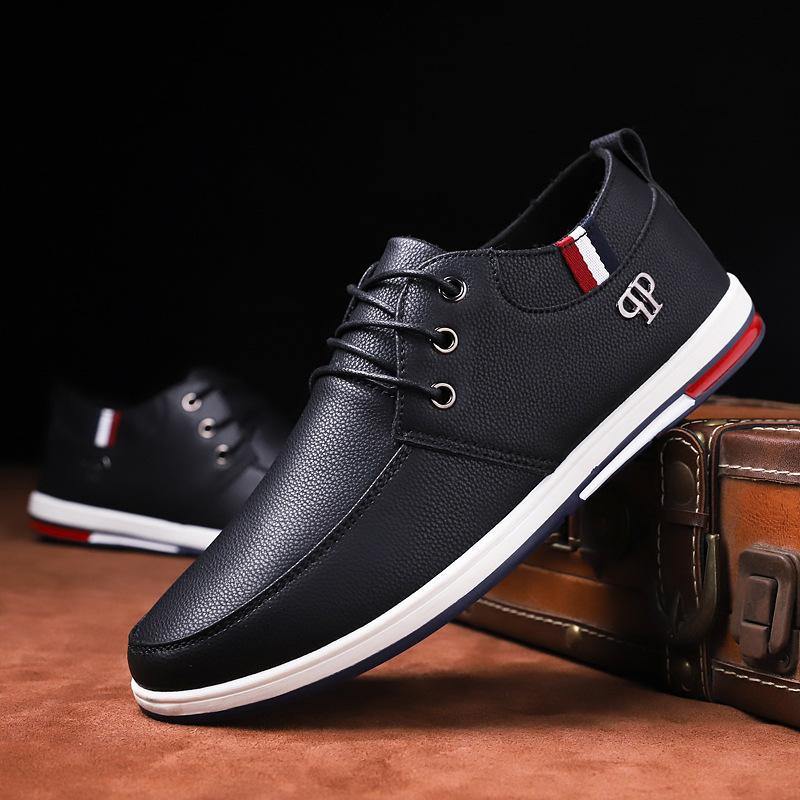 Mocasines de cuero de microfibra antideslizantes para hombres Soft Suela Mocasines casuales - MXbueno