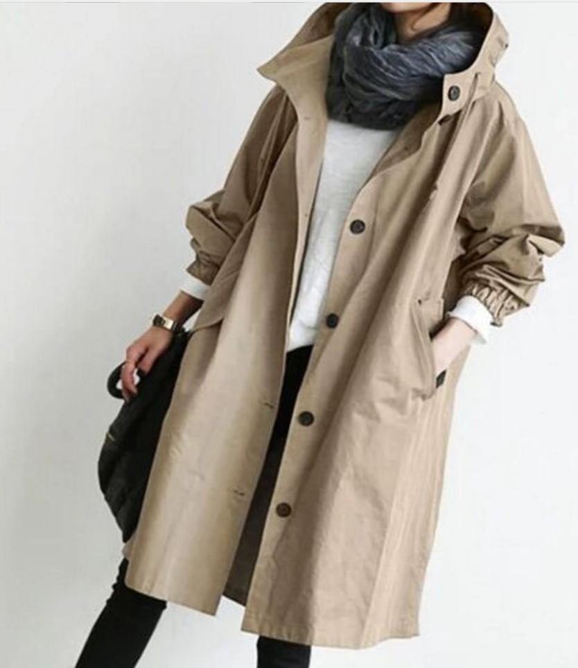 CHAQUETA IMPERMEABLE Y CORTAVIENTO OVERSIZED CON CAPUCHA - MXbueno