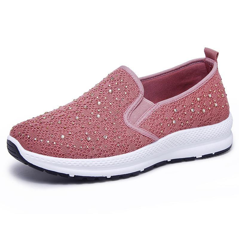 Mujer Tejido de punto transpirable casual Soft Zapatillas deportivas de suela plana para caminar - MXbueno
