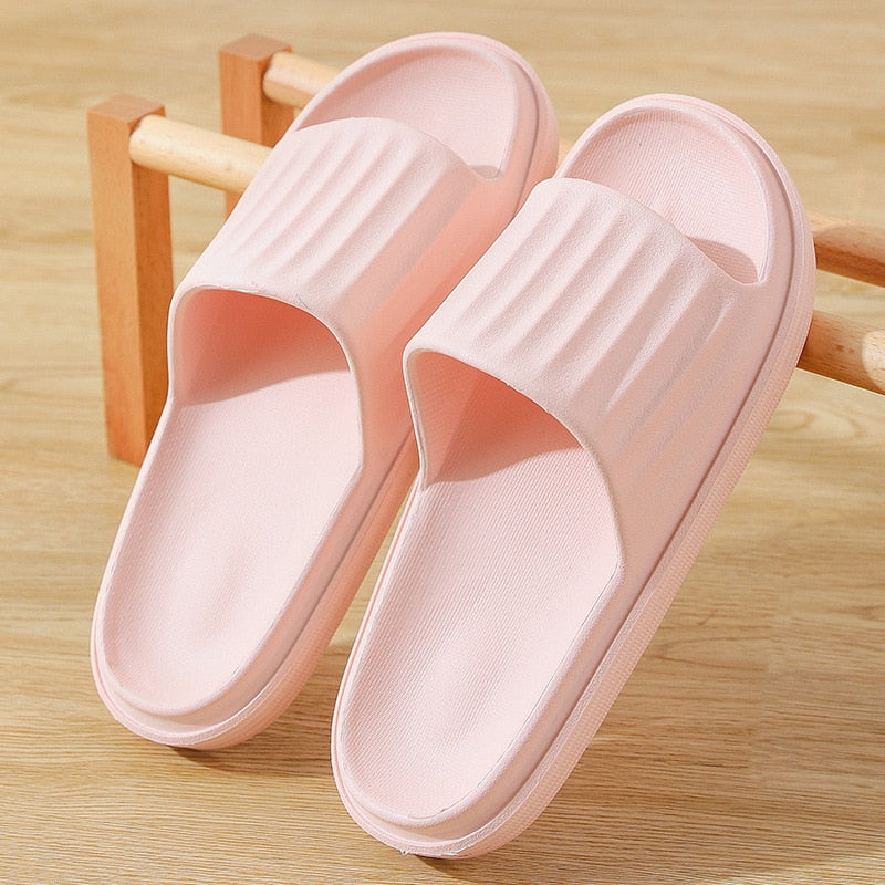 [W-Zapato] 2022 Zapatillas De Baño Con Plataforma Gruesa Para Mujer, Chanclas Antideslizantes Con Suela Blanda De EVA Para Interiores