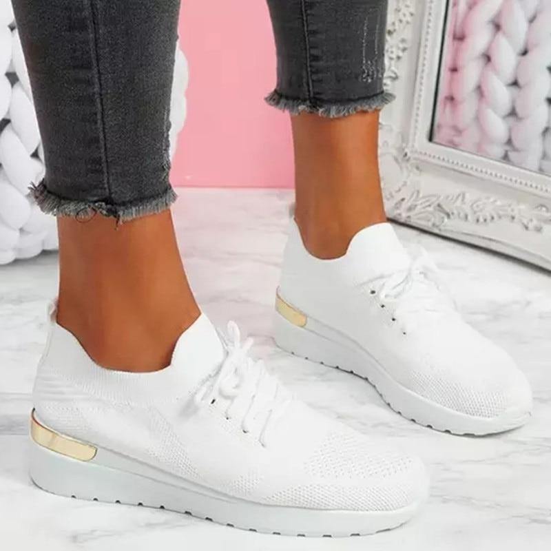 Zapatillas de mujer casual sin cordones de color liso - MXbueno