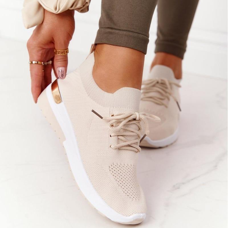 Zapatillas de mujer casual sin cordones de color liso - MXbueno